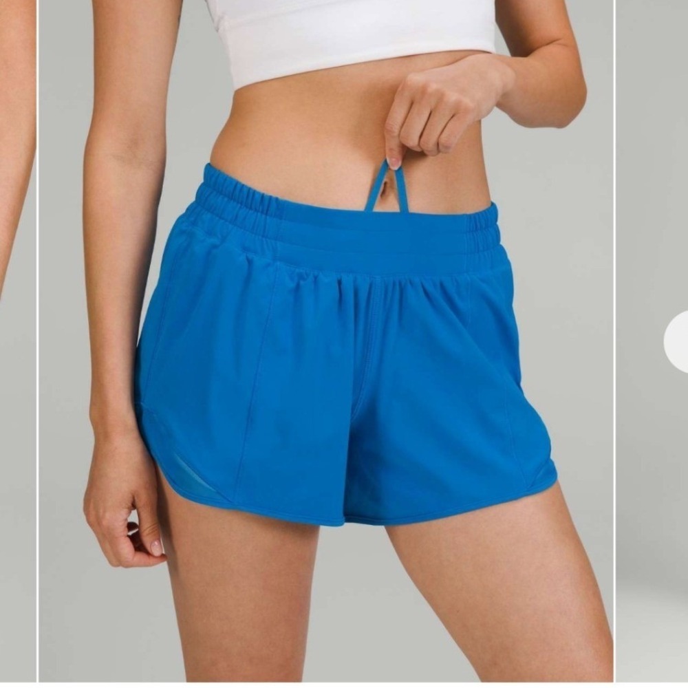 NEW Lululemon Hotty Hot Low-Rise Lined Short Size 4 Poolside Blue W7AVGT